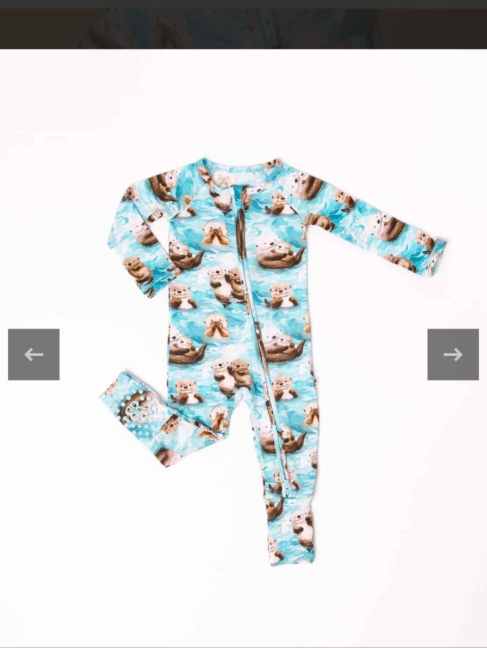 Bums And Roses My Otter Half Convertible Bamboo Romper Size 12-18M